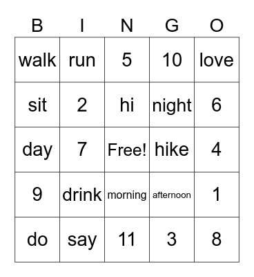 Holiday Bingo Card