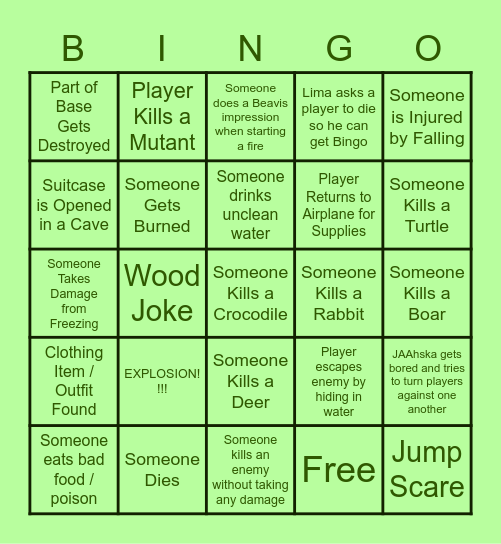 Forest BINGO Card