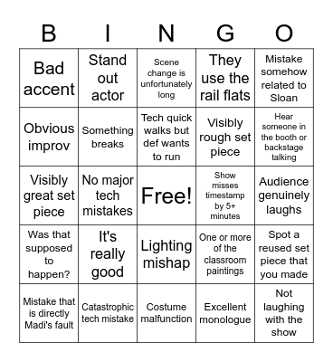 Idk this shows name lol Bingo Card