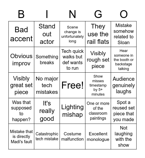 Idk this shows name lol Bingo Card