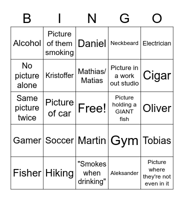 Norwegian tinder bingo Card