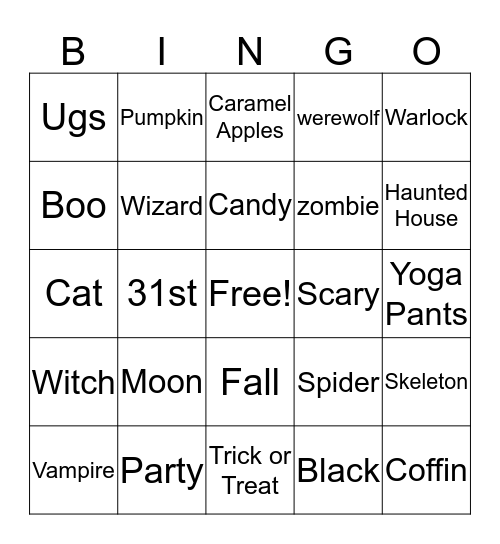 Rand Hall Bingo Card