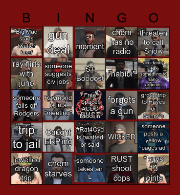 R.U.S.T BINGO Card
