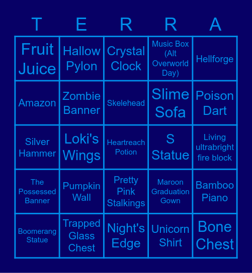 Awful night beast Bingo Card