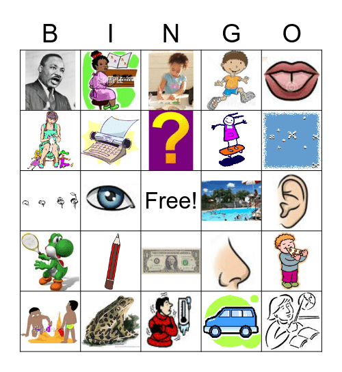 Basic Verbs Bingo Card