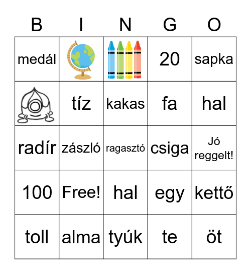Kiliki 1 and school vocabulary bingo Card