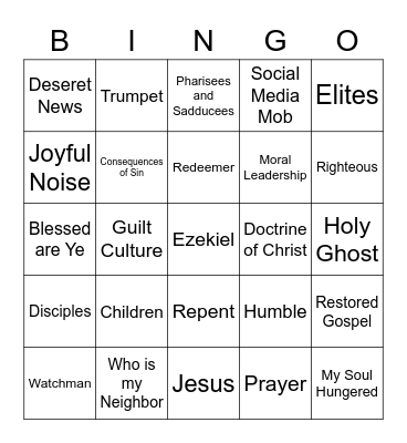 The Voice of Warning Bingo Card