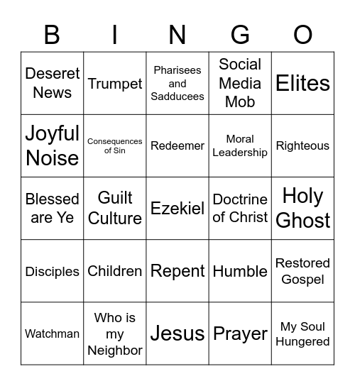 The Voice of Warning Bingo Card