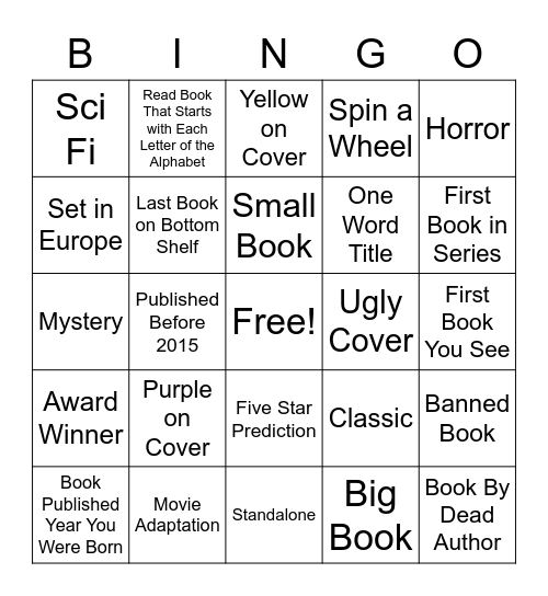 TBR Bingo Card