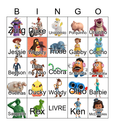 Toy Story Bingo Card