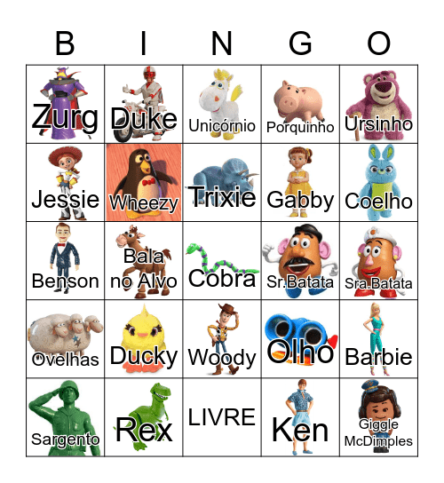 Toy Story Bingo Card