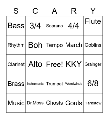 Spooky Bingo Card