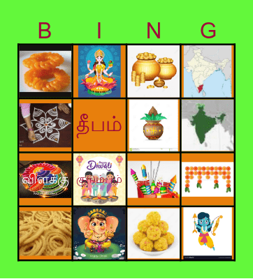 Deepavali Bingo Card