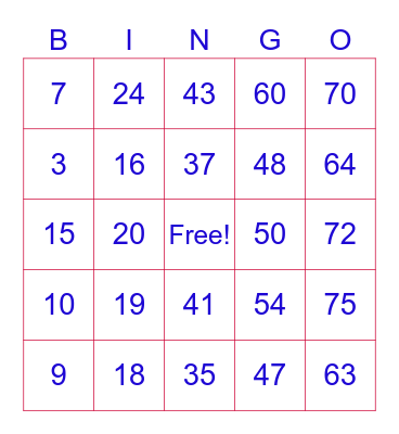 BINGO 2022 Bingo Card