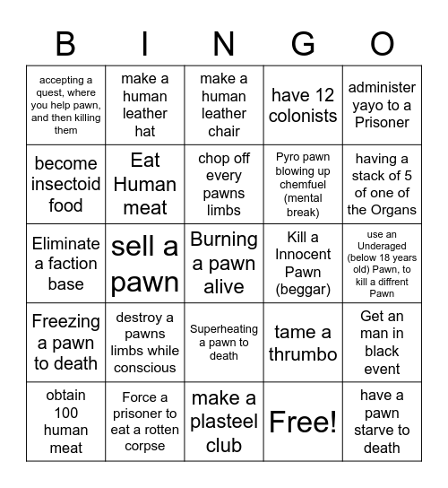Pringis funny Bingo Card
