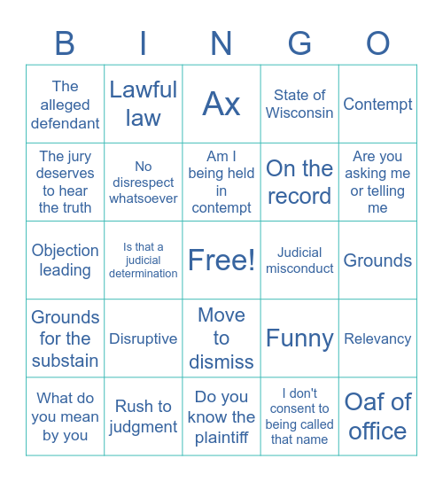 Darrell Brooks Bingo Card