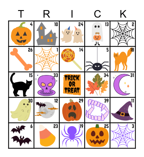 Halloween Bingo Card