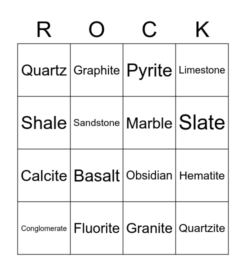 Geology Bingo! Bingo Card