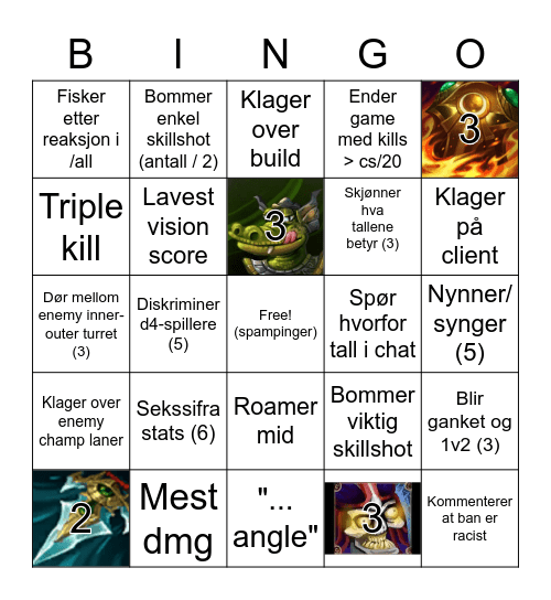 Jøllingo Bingo Card