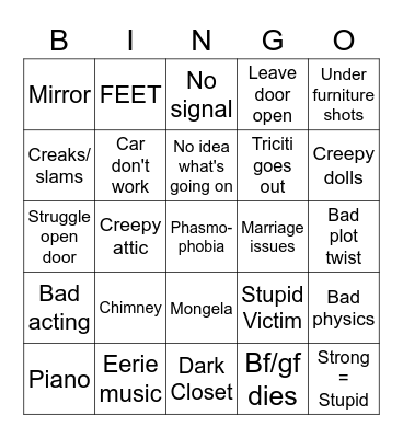 Cyberia horror movies Bingo Card