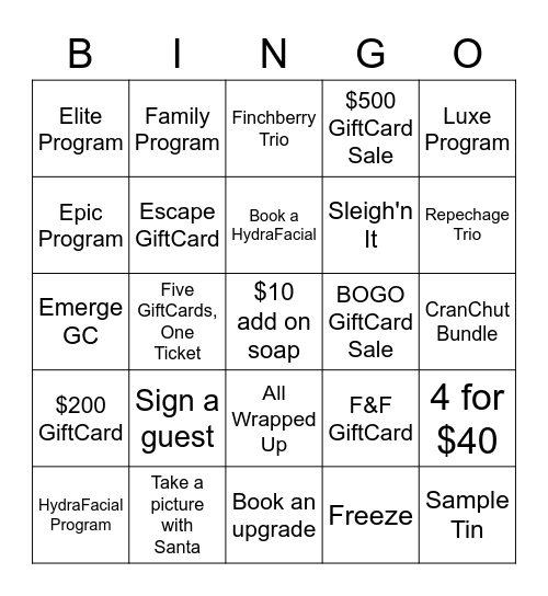 November! Bingo Card