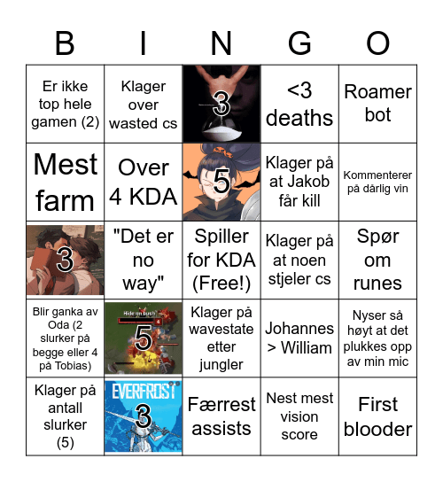 Trinidad og Tobongo Bingo Card