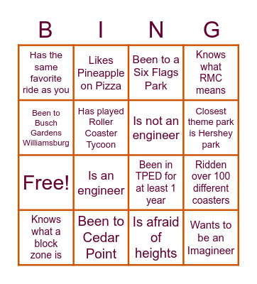 Find someone who/s Bingo Card
