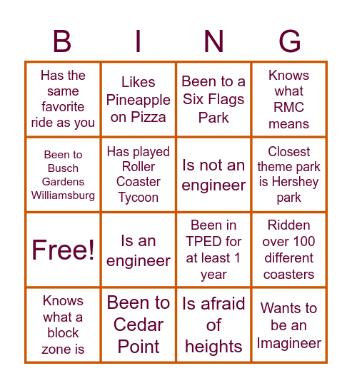 Find someone who/s Bingo Card