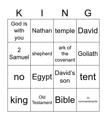 David was Bingo Card