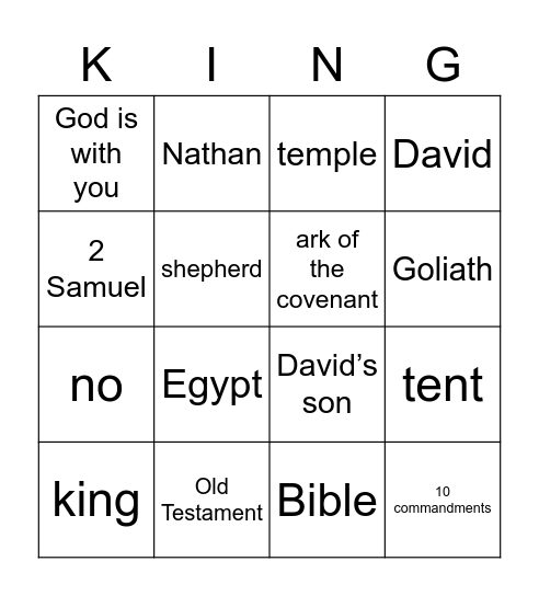 David was Bingo Card