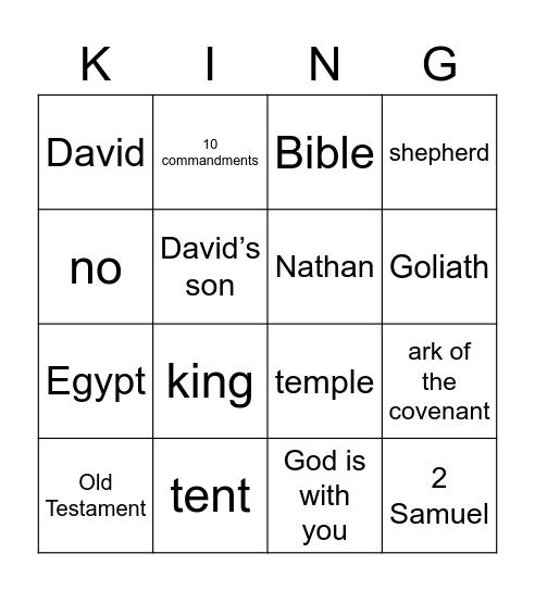 David was Bingo Card