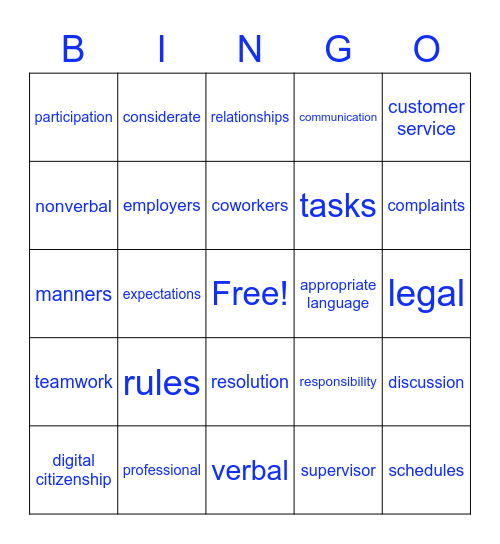 Professional Standards Review Bingo Card