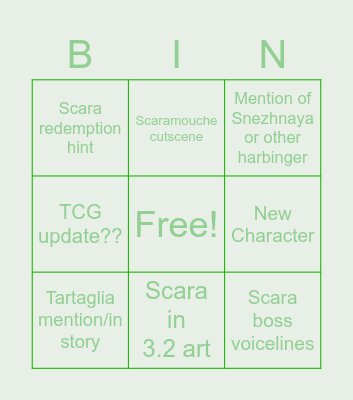 3.2 Bingo Card