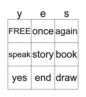 Vocabulary 7 Bingo Card