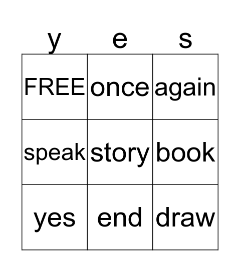 Vocabulary 7 Bingo Card