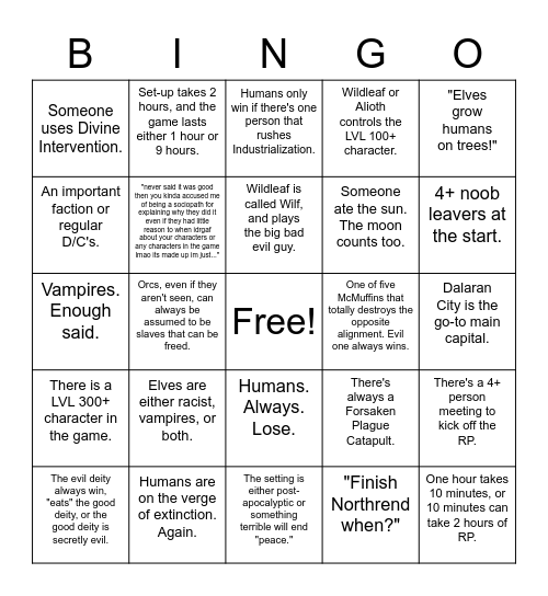 AoC Bingo! Bingo Card