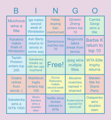 @slaymilagiorgi 2023 bingo Card