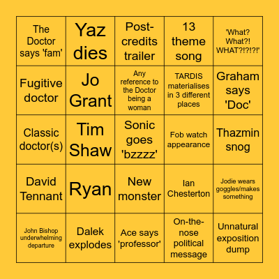 --- Power of the Doctor BINGO --- Bingo Card