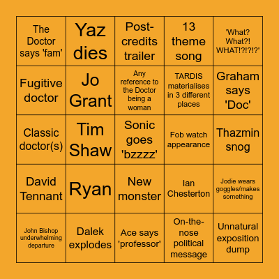 --- Power of the Doctor BINGO --- Bingo Card