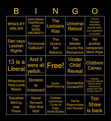 The Power of the Doctor WILDCARD Edition! Bingo Card