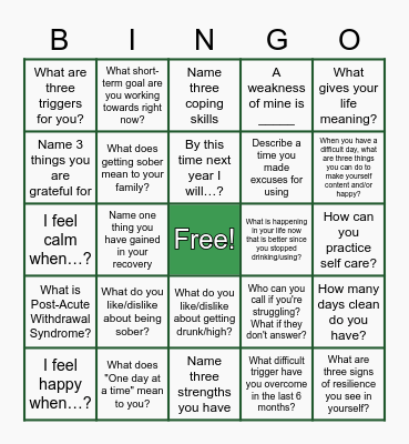 Team Building Bingo Card