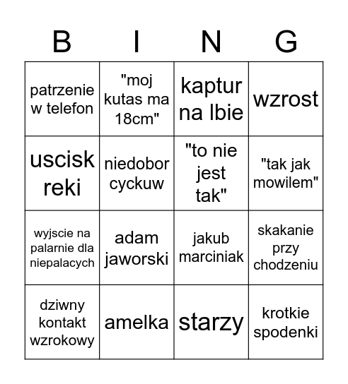 karol Bingo Card