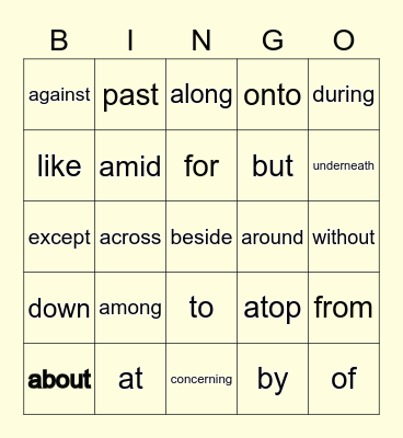 Google Docs Bingo Card
