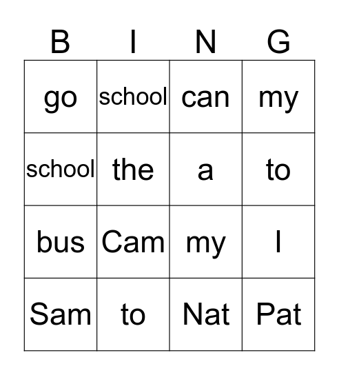 The Bus Bingo Card