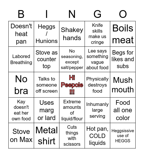 KAY Bingo Card