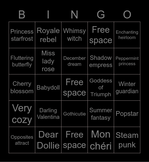 RH sets (including minis) Bingo Card