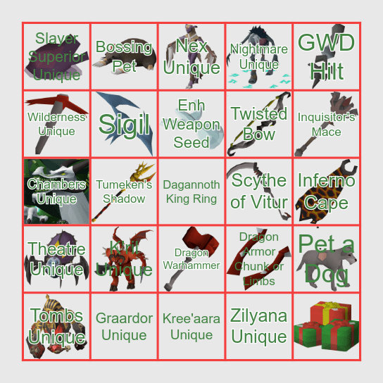 25 Drops for Christmas Bingo Card