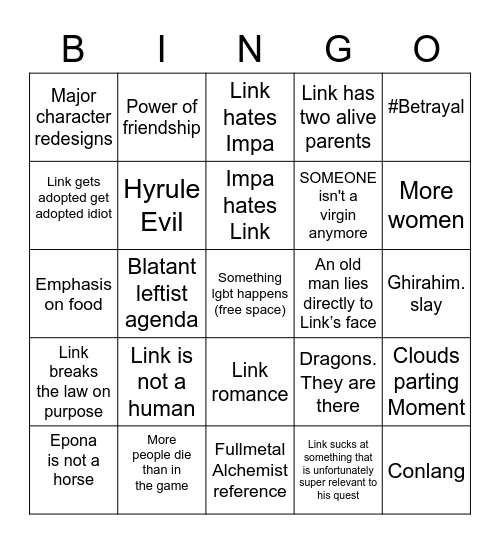 caranon bingo Card