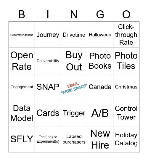 All Team Bingo Card