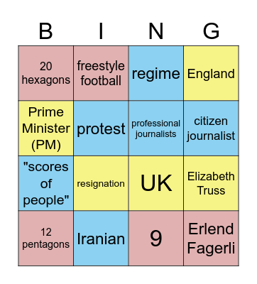 10/24 News Bingo Card